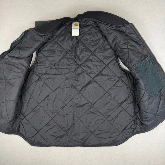 Carhartt Mens Arctic Quilt Lined Duck Vest Faded Black Workwear XL V01 BLK - Picture 3 of 8